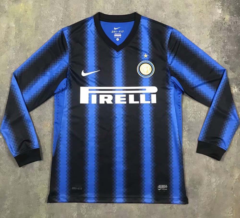 Retro Inter milan 2010/2011 Home Long Sleeve Football Jersey
