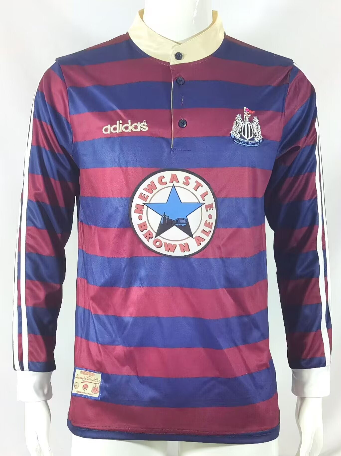Retro Newcastle United 1995/1996 Away Long Sleeve Fan Version Football Jersey