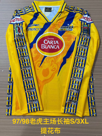 Retro tiger 1997/1998 Home Long Sleeve Football Jersey