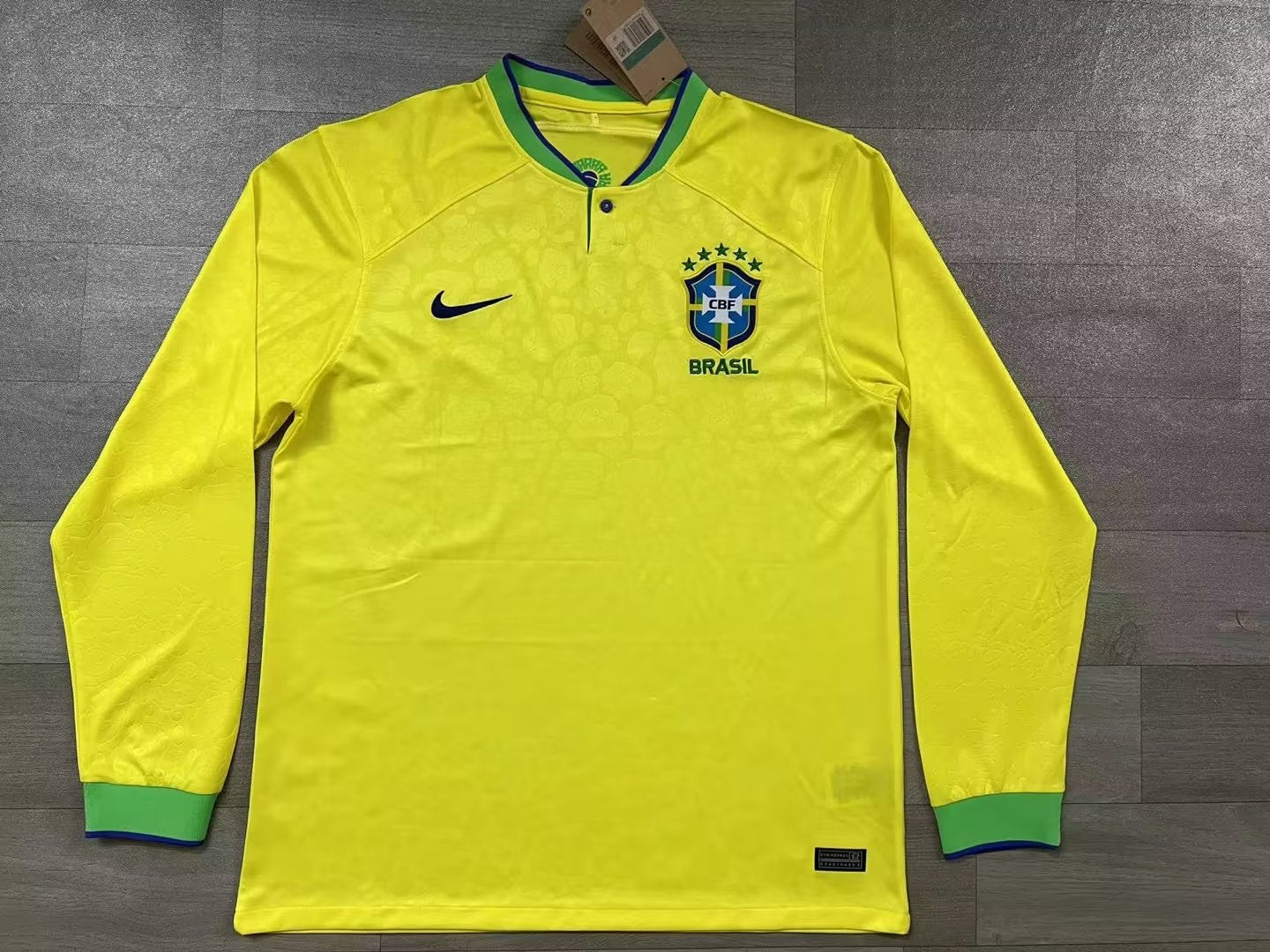 Brazil 2022/2023 Away Long Sleeve Fan Version Football Jersey