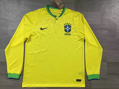 Brazil 2022/2023 Away Long Sleeve Fan Version Football Jersey