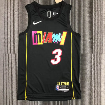 NBA Miami Heat Black #3 WADE NBA Season Jerseys