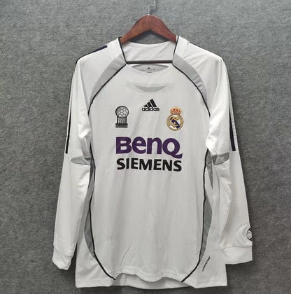Retro real madrid 2006/2007 Home Long Sleeve Football Jersey