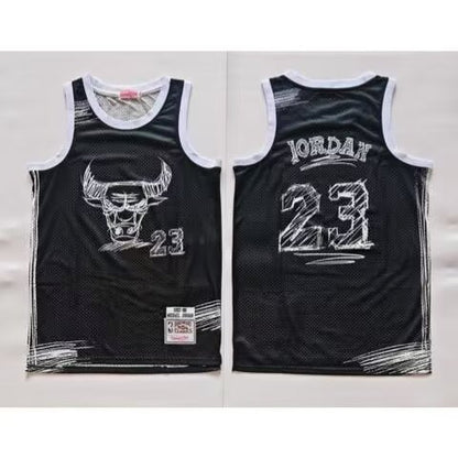 Chicago Bulls hand-drawn sketch Black #23 JORDAN NBA Season Jerseys 2026