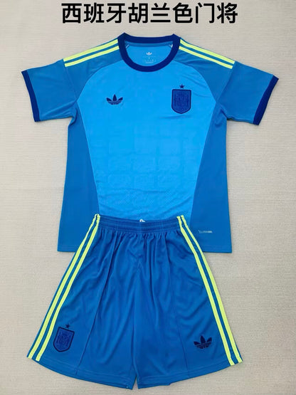 Spain 2026/2027 Kids Goalkeeper Fan Version Football Jersey