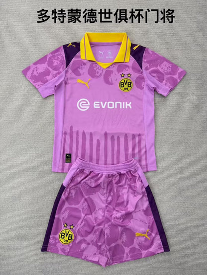 Borussia Dortmund 2025/2026 Kids Goalkeeper Football Jersey
