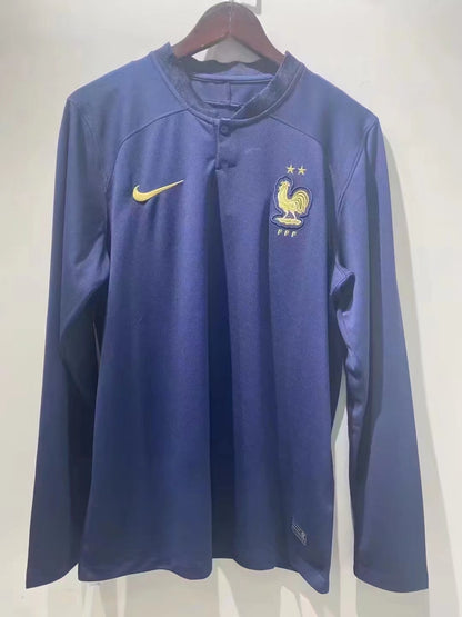 French 2022/2023 Home Long Sleeve Fan Version Football Jersey