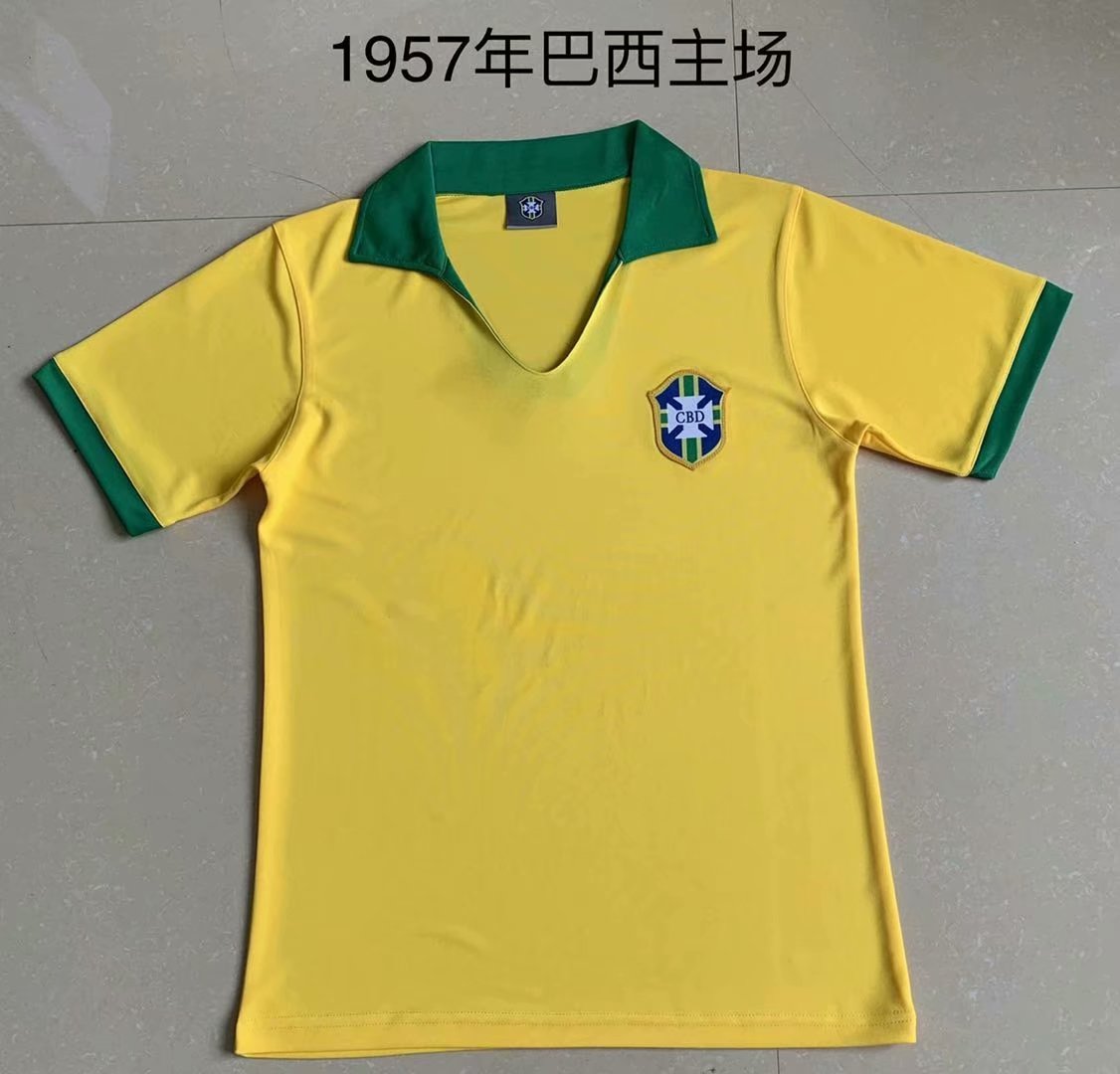 Retro Brazil 1957 Home Football Jersey