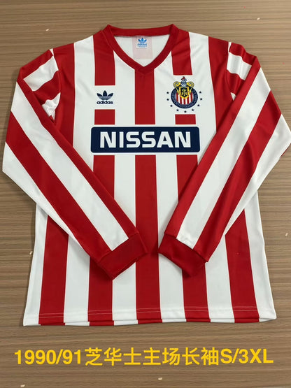 Retro chivas 1990/1991 Home Long Sleeve Football Jersey