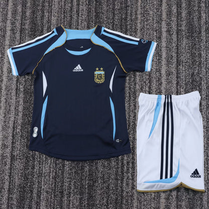 Retro Argentina 2006 Kids Away Football Jersey