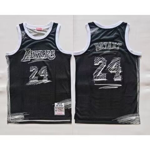 Los Angeles Lakers hand-drawn sketch Black Kobe #24 BRYANT NBA Season Jerseys 2026