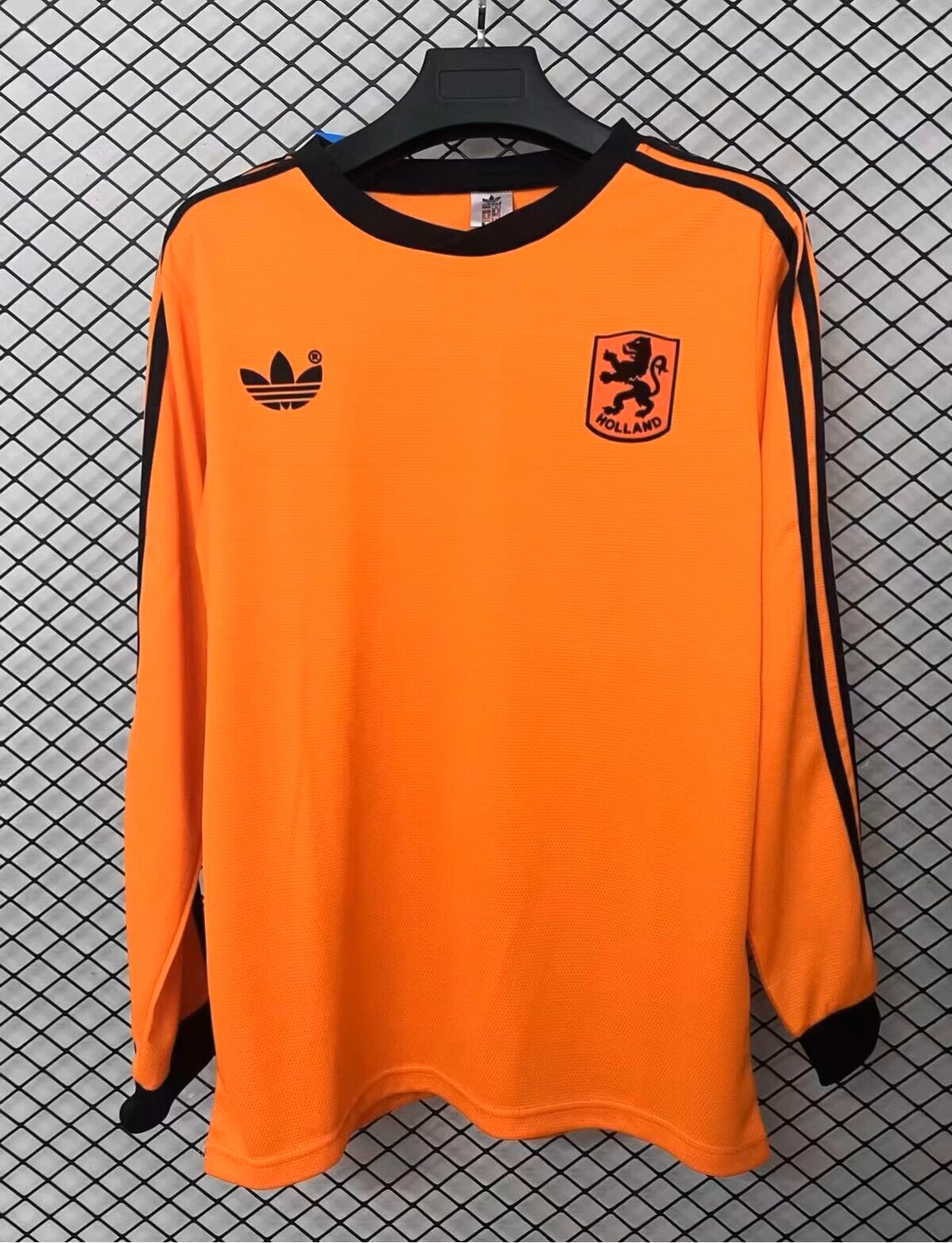Retro Netherlands 1980 Home Long Sleeve Fan Version Football Jersey