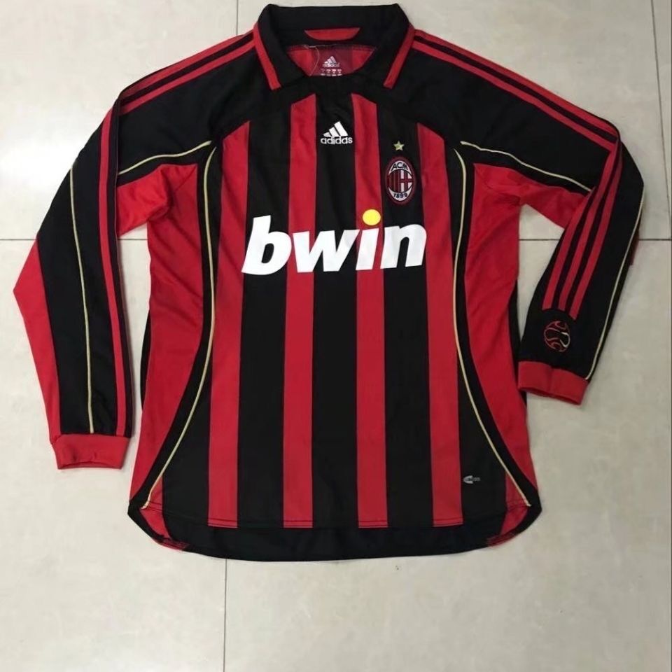 Retro AC Milan 2006/2007 Home Long Sleeve Football Jersey