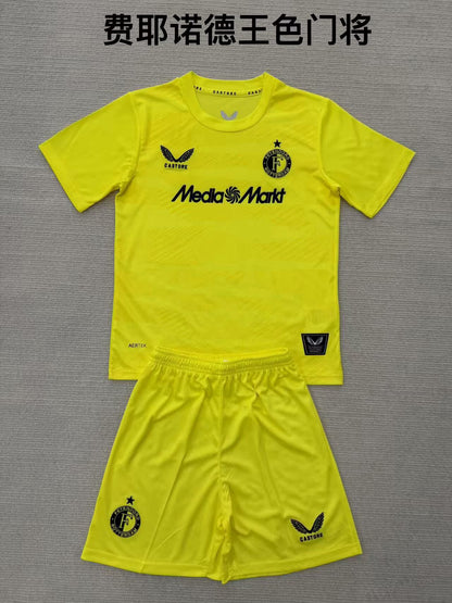 Feyenoord Rotterdam 2025/2026 Kids Goalkeeper Fan Version Football Jersey