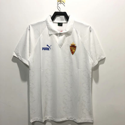 Retro Real Zaragoza 1995 Home Fan Version Football Jersey
