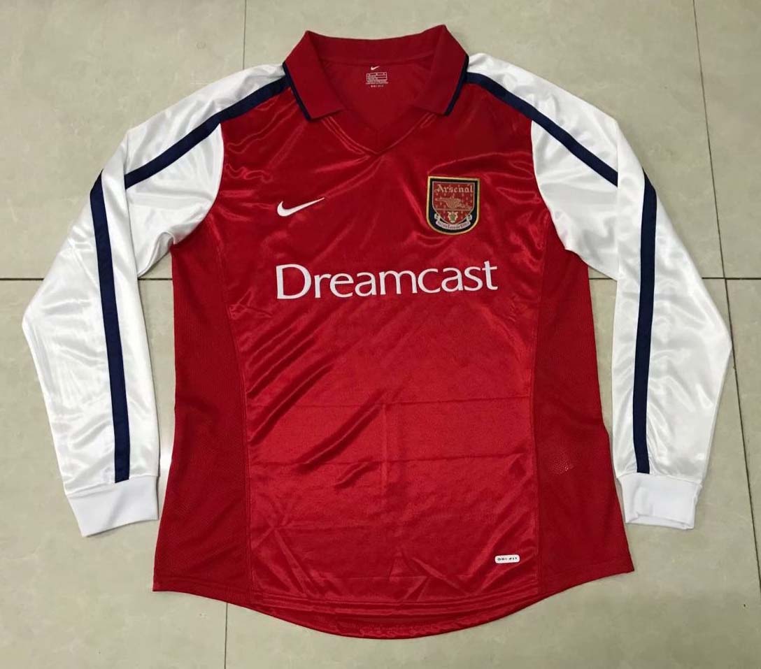 Retro Arsenal 2001/2002 Home Long Sleeve Football Jersey