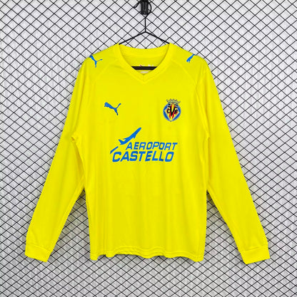 Retro Villarreal 2008/2009 Home Long Sleeve Fan Version Football Jersey