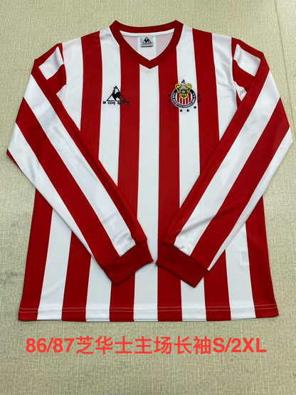 Retro chivas 1986 Home Long Sleeve Football Jersey