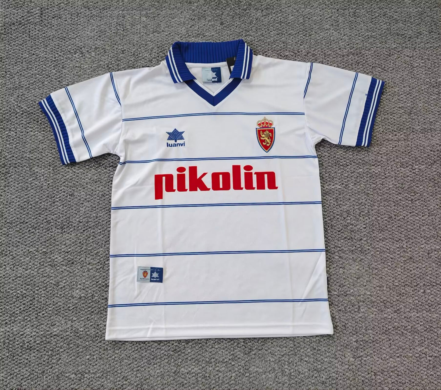 Retro Zaragoza 1999/2000 Home Fan Version Football Jersey