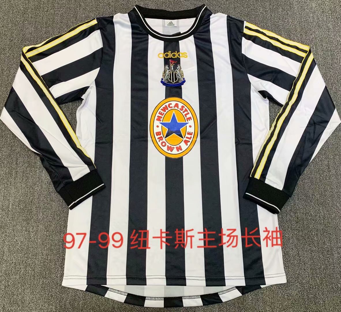 Retro Newcastle United 1997/1999 Home Long Sleeve Fan Version Football Jersey