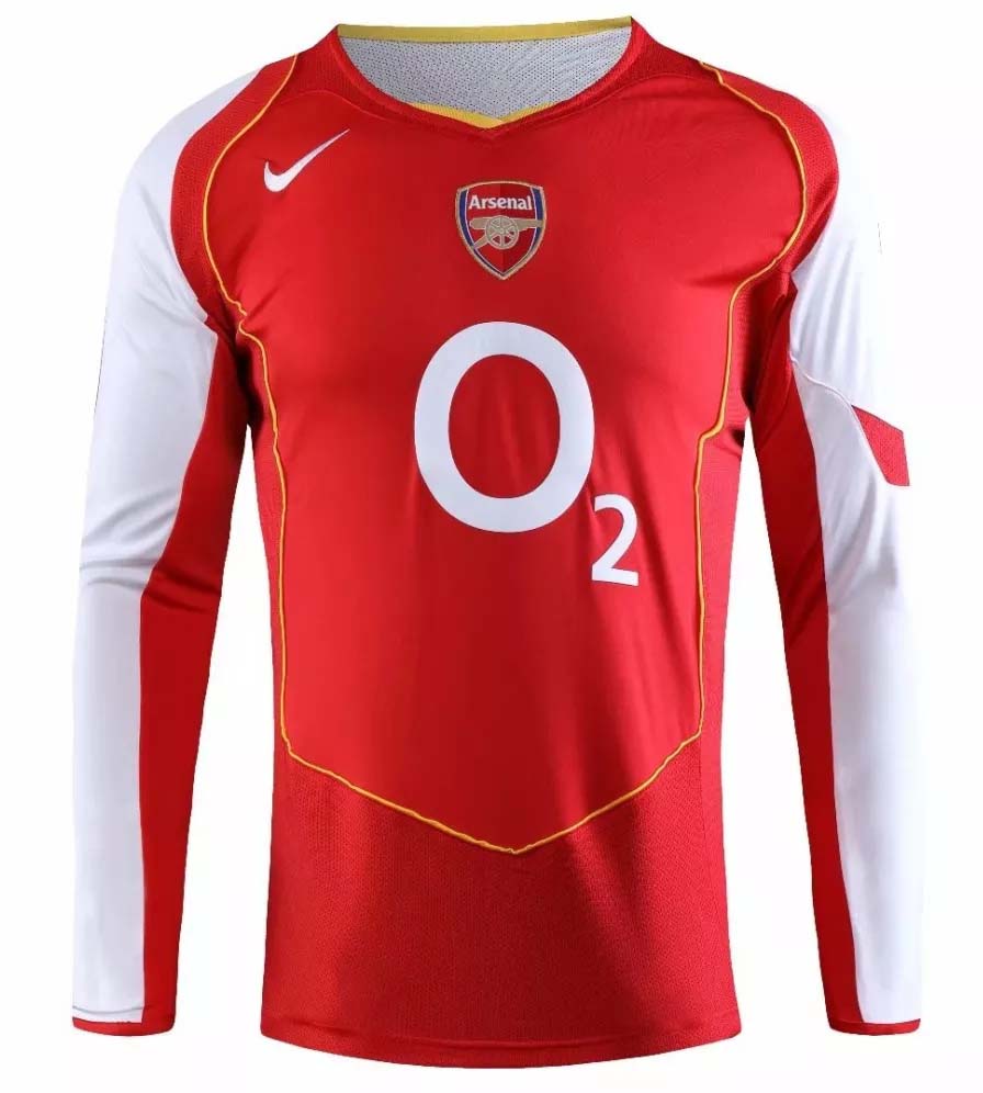 Retro Arsenal 2004/2005 Home Long Sleeve Football Jersey