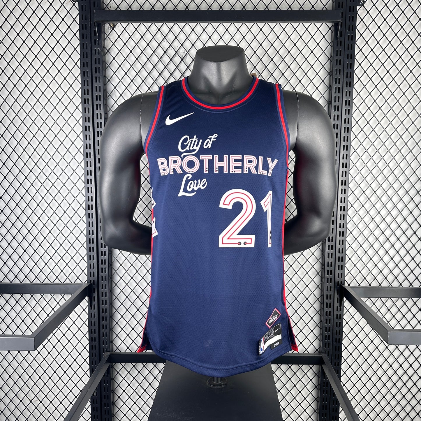 Philadelphia 76ers City Retro Blue #21 EMBIID NBA Season Jerseys 2024
