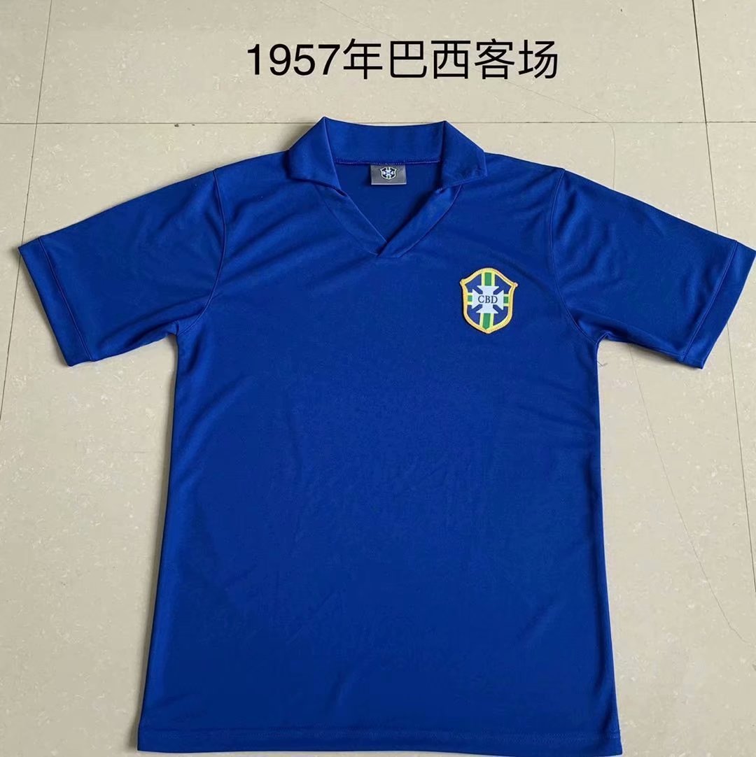 Retro Brazil 1957/1962 Away Football Jersey