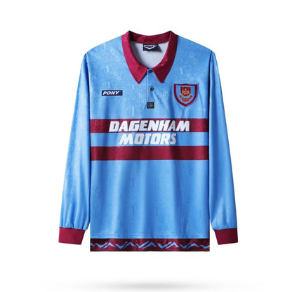 Retro West Ham United 1995/1997 Away Long Sleeve Football Jersey