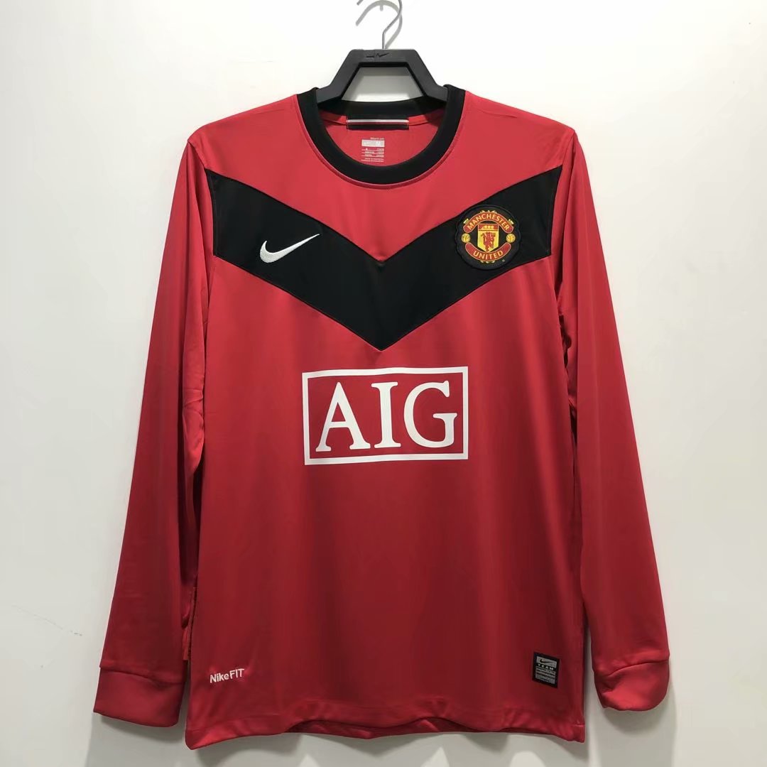 Retro Manchester united 2009/2010 Home Long Sleeve Football Jersey