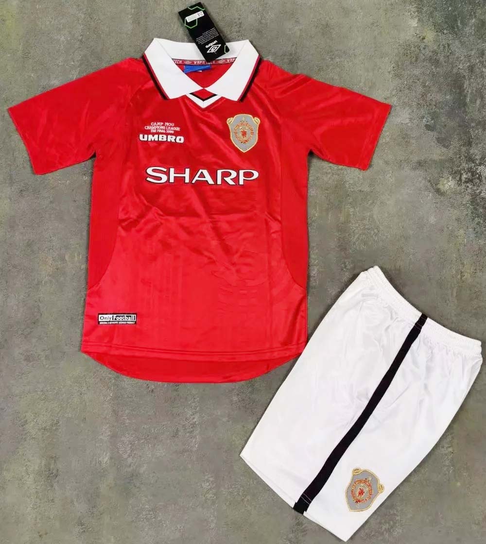 Retro Manchester united 1999/2000 Kids Home Football Jersey