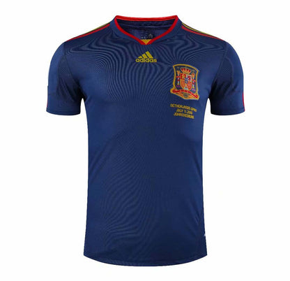 Retro Spain World Cup 2010 Away Fan Version Football Jersey