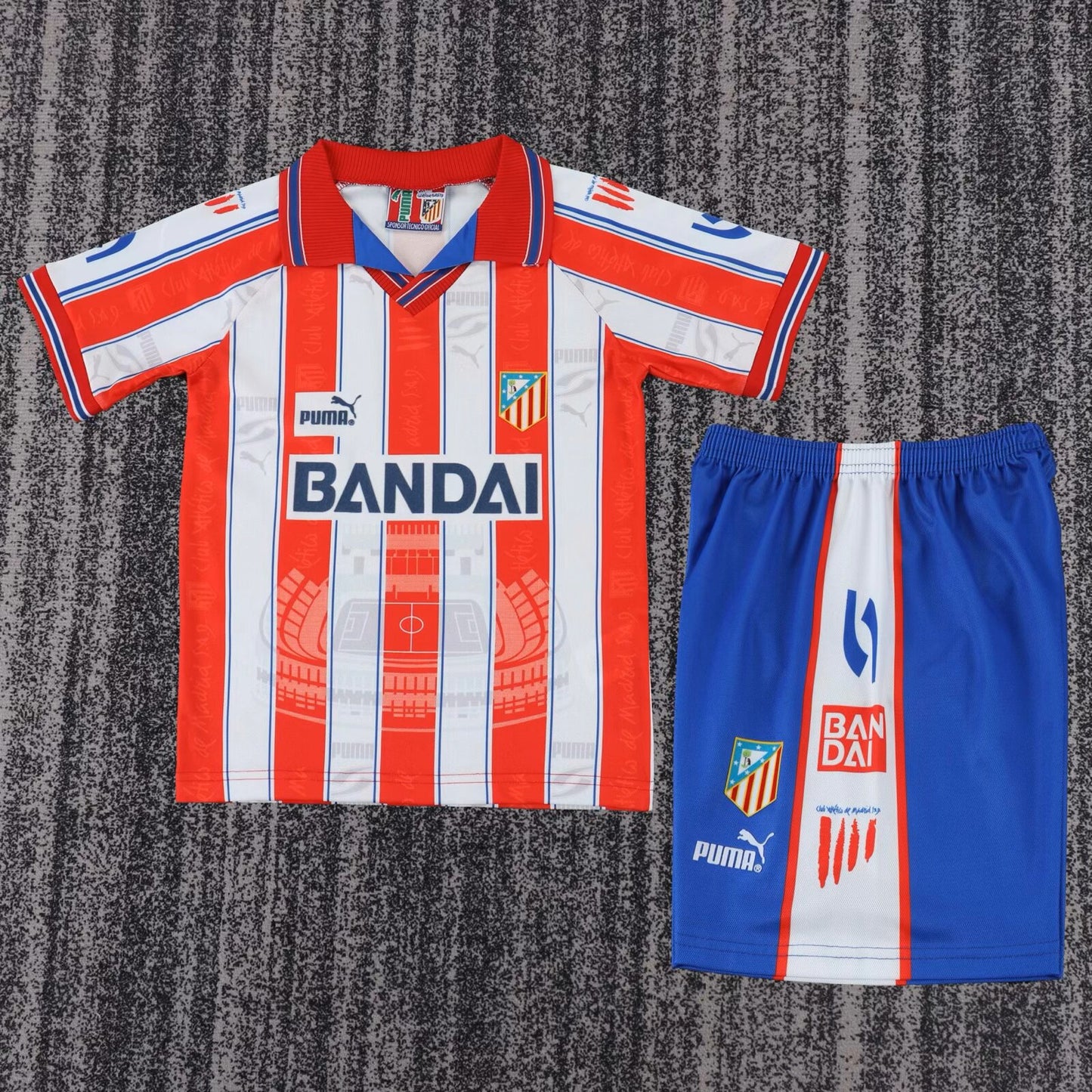 Retro Atlético de Madrid 1996/1997 Kids Home Fan Version Football Jersey
