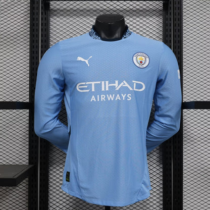 Manchester City 2024/2025 Home Long Sleeve Player Version Football Jersey