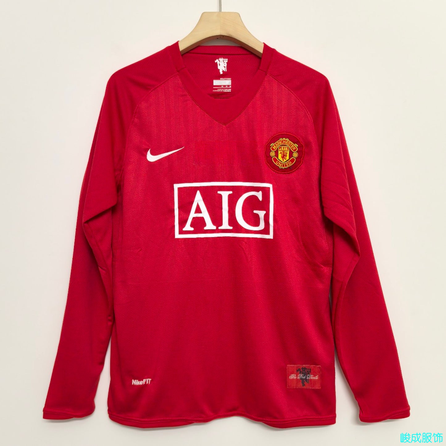 Retro Manchester united 2007/2008 Home Long Sleeve Football Jersey