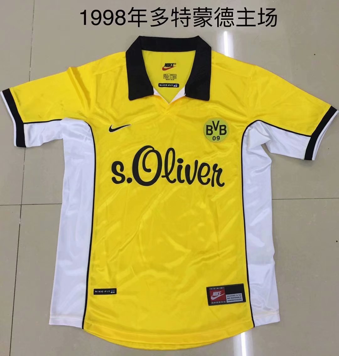 Retro Borussia Dortmund 1998 Home Football Jersey