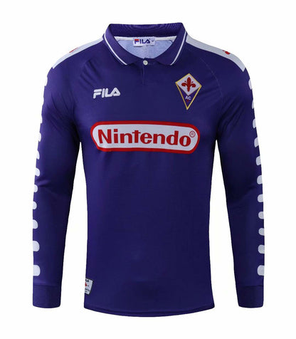 Retro Florence 1998/1999 Home Long Sleeve Fan Version Football Jersey
