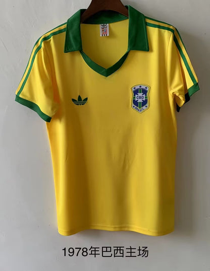 Retro Brazil 1978 Home Fan Version Football Jersey