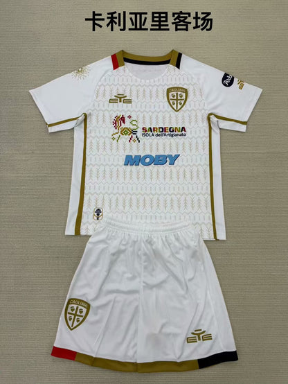 Cagliari 2024/2025 Kids Away Fan Version Football Jersey
