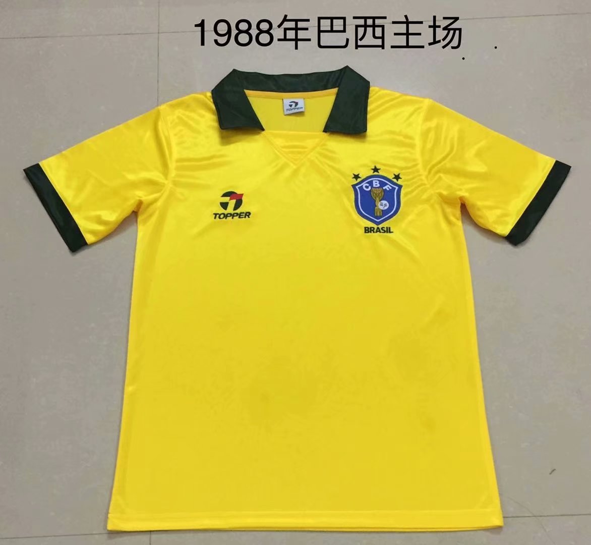 Retro Brazil 1988 Home Football Jersey
