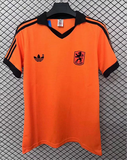 Retro Netherlands 1980 Home Fan Version Football Jersey