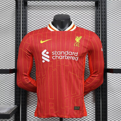 Liverpool 2024/2025 Home Long Sleeve Player Version Football Jersey
