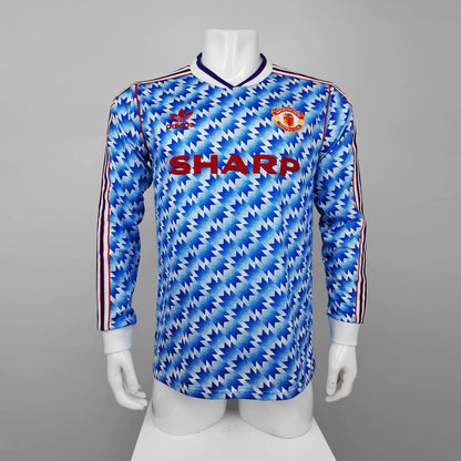 Retro Manchester united 1991/1992 Away Long Sleeve Football Jersey