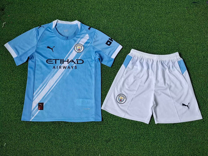 Manchester City 2025/2026 Kids Home Player Version Football Jersey