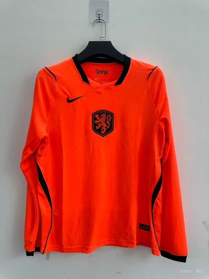 Netherlands 2026/2027 Home Long Sleeve Fan Version Football Jersey