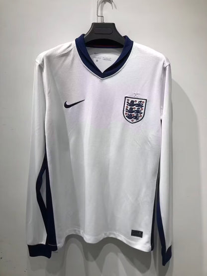 England 2024/2025 Home Long Sleeve Fan Version Football Jersey