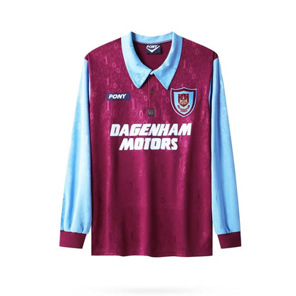 Retro West Ham United 1995/1997 Home Long Sleeve Football Jersey