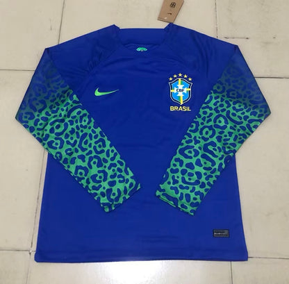 Brazil 2022/2023 Away Long Sleeve Fan Version Football Jersey