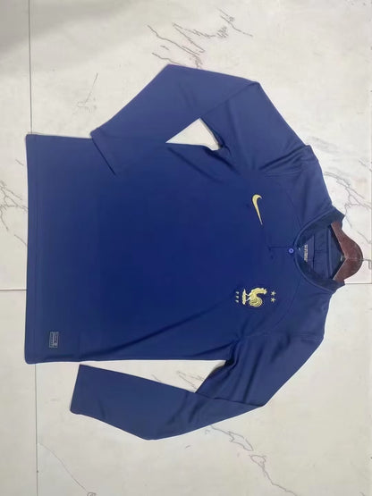 French 2022/2023 Home Long Sleeve Fan Version Football Jersey
