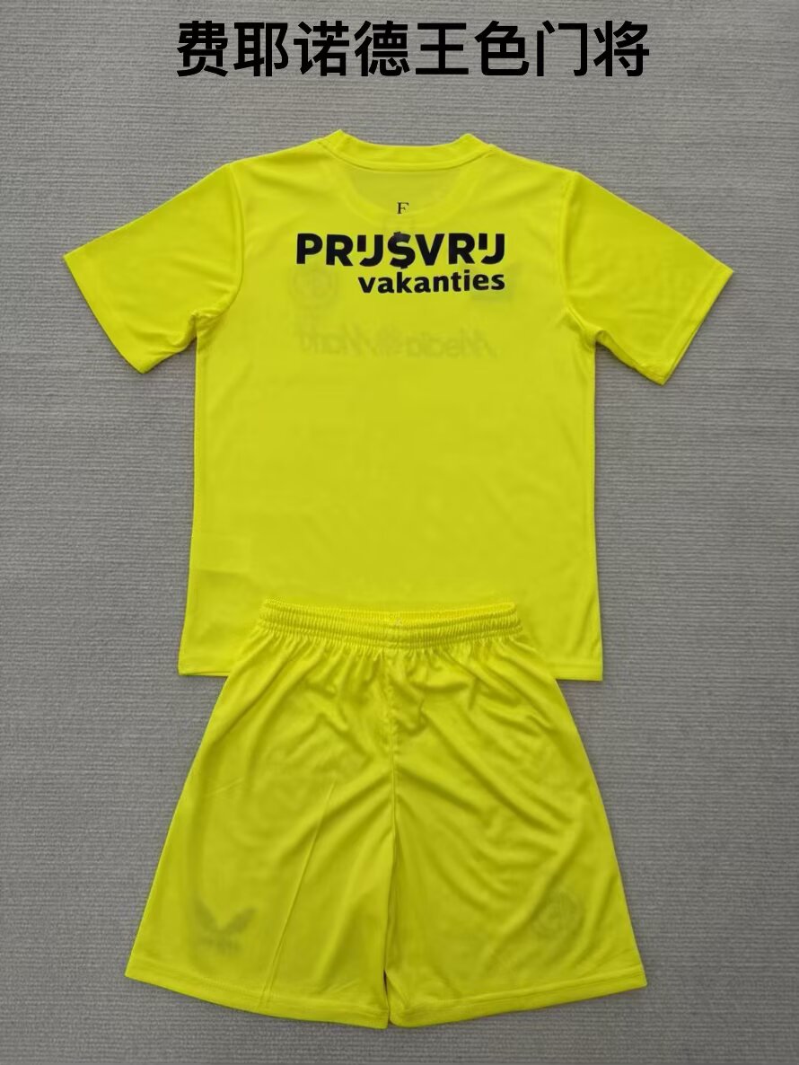 Feyenoord Rotterdam 2025/2026 Kids Goalkeeper Fan Version Football Jersey