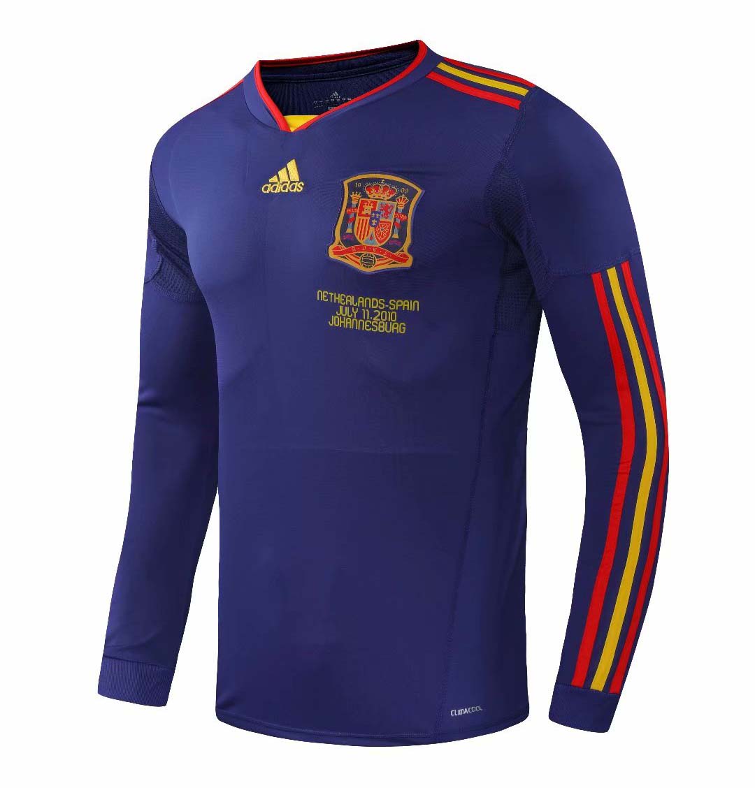 Retro Spain 2010 Away Long Sleeve Football Jersey